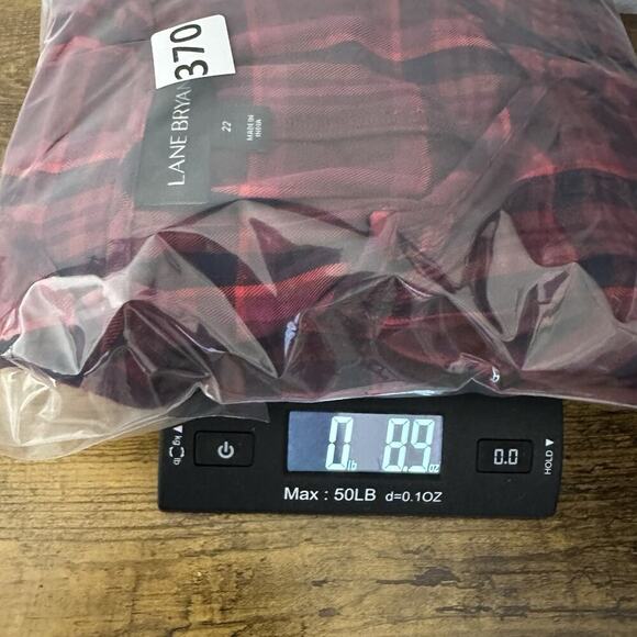 Lane Bryant Top Women 22 Red Plaid Long Sleeve Rayon Cottage Boho Peasant Preppy - Picture 11 of 11